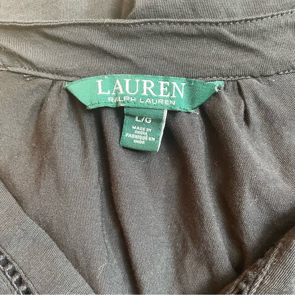 Lauren Ralph Lauren Lace-Trim Cotton Top - Picture 10 of 11